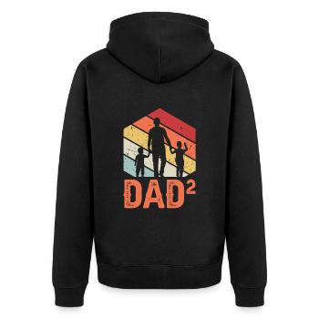 Dad High 2 - Unisex Premium Organic Zip Hoodie - black - Back - Nico (187cm)