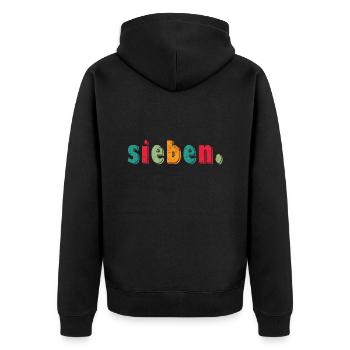 7. Kindergeburtstag 7 Jahre Geschenk - Unisex Premium Bio Zip Hoodie - Schwarz - Hinten - Nico (187cm)