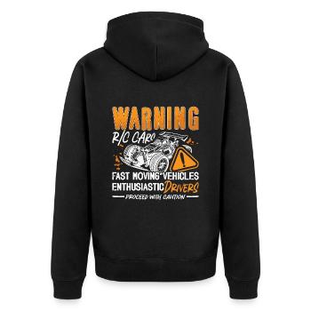 RC Model Racing Warning R/C Cars Fast Model Maker - Unisex Premium Bio Zip Hoodie - Schwarz - Hinten - Nico (187cm)