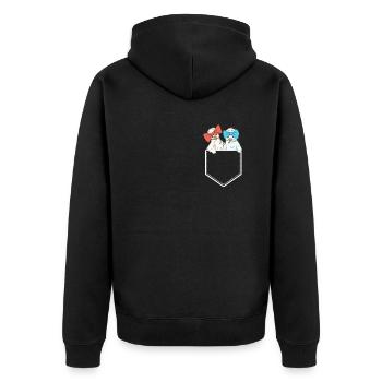 Funny silk chickens in the bag chicken chickens - Unisex Premium Organic Zip Hoodie - black - Back - Nico (187cm)