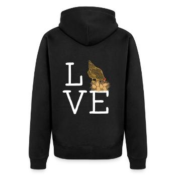 Chicken Love Chicken and Love Chicken Breeder Design - Unisex Premium Organic Zip Hoodie - black - Back - Nico (187cm)