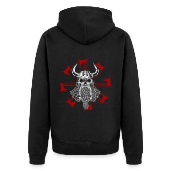 Symbole guerrier viking soleil Tribus germaniques nordiques - Veste à capuche bio Premium Unisexe - noir - Dos - Nico (187cm)