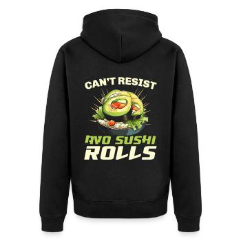 Avocado Sushi Roll Nigiri Avocado Fruit Guacamole - Unisex Premium Organic Zip Hoodie - black - Back - Nico (187cm)