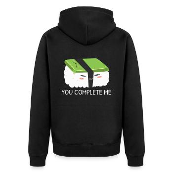 Avocado Sushi Roll Nigiri Avocado Fruit Guacamole - Unisex Premium Organic Zip Hoodie - black - Back - Nico (187cm)