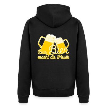 Bier Alkohol Junggesellenabschied Saufen - Unisex Premium Bio Zip Hoodie - Schwarz - Hinten - Nico (187cm)