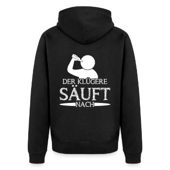 Saufen Bier Alkohol Party Mallorca - Unisex Premium Bio Zip Hoodie - Schwarz - Hinten - Nico (187cm)