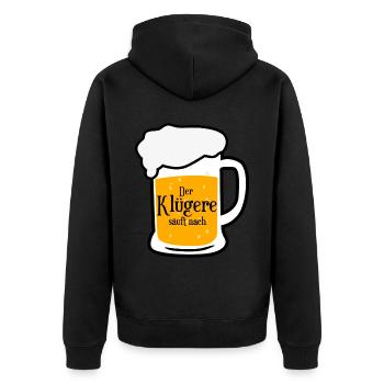 Saufen Bier Party Mallorca Alkohol - Unisex Premium Bio Zip Hoodie - Schwarz - Hinten - Nico (187cm)