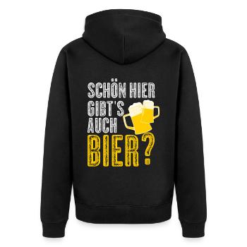 Bier Party Saufen Mallorca Alkohol - Unisex Premium Bio Zip Hoodie - Schwarz - Hinten - Nico (187cm)