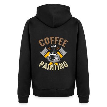 Peintre Café Et Peinture Artisans Pinceau - Veste à capuche bio Premium Unisexe - noir - Dos - Nico (187cm)