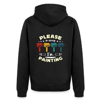 Peintre s’il vous plaît partez Je peins pinceau - Veste à capuche bio Premium Unisexe - noir - Dos - Nico (187cm)