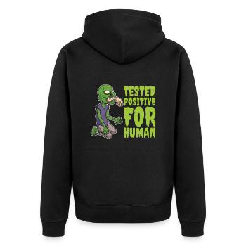 Zombie Halloween Cool - Unisex Premium Bio Zip Hoodie - Schwarz - Hinten - Nico (187cm)