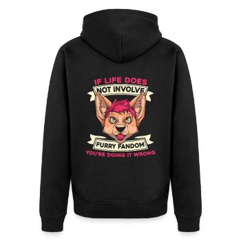 Furry Fandom Fursuits - Veste à capuche bio Premium Unisexe - noir - Dos - Nico (187cm)
