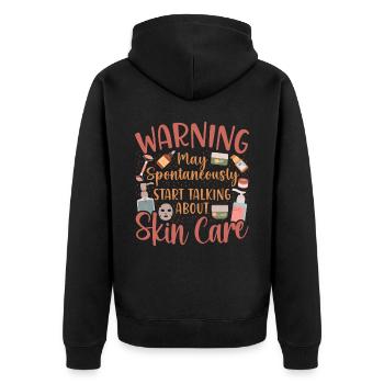 Cute Licensed Esthetician Skincare - Unisex Premium Bio Zip Hoodie - Schwarz - Hinten - Nico (187cm)