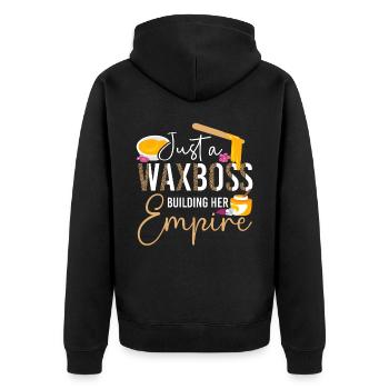 Cute Esthetician Skincare - Unisex Premium Bio Zip Hoodie - Schwarz - Hinten - Nico (187cm)
