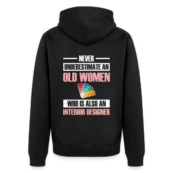 Interior Designer Gift Interior Decoration Designer - Unisex Premium Organic Zip Hoodie - black - Back - Nico (187cm)