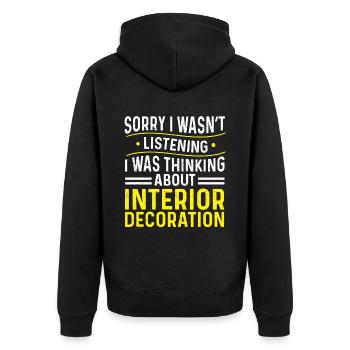 Interior Designer Gift Interior Decoration Designer - Unisex Premium Organic Zip Hoodie - black - Back - Nico (187cm)