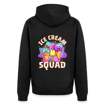 Ice cream squad - Unisex Premium Organic Zip Hoodie - black - Back - Nico (187cm)