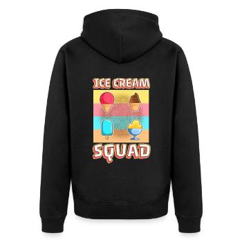 Ice cream squad - Unisex Premium Organic Zip Hoodie - black - Back - Nico (187cm)