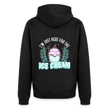 Je suis juste ici pour la crème glacée - Veste à capuche bio Premium Unisexe - noir - Dos - Nico (187cm)