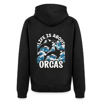 La vie est une question d’orques orques de mer protéger les baleines - Veste à capuche bio Premium Unisexe - noir - Dos - Nico (187cm)