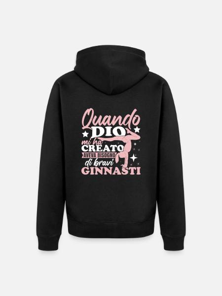 Ginnasta Ginnastica Ritmica Ginnastica Artistica - Felpa con cappuccio ecologica premium unisex - nero