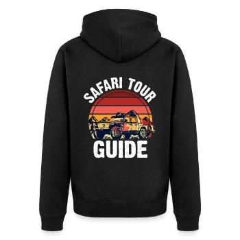 Safari Faune Afrique Le Big 5 Zoologie - Veste à capuche bio Premium Unisexe - noir - Dos - Nico (187cm)