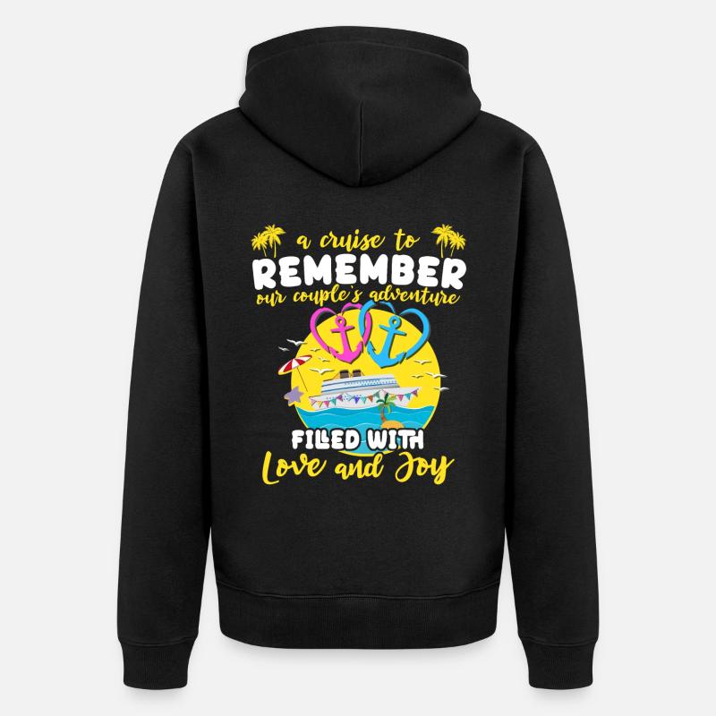 Kreuzfahrt Ehepaar - Unisex Premium Bio Zip Hoodie - Schwarz