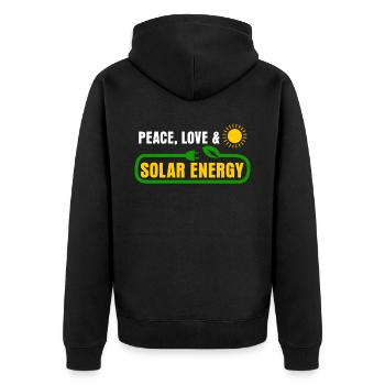 Solarzelle Erneuerbare Energie - Unisex Premium Bio Zip Hoodie - Schwarz - Hinten - Nico (187cm)