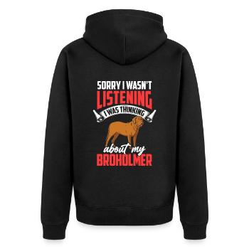Thinking of my Broholmer Great Dane - Unisex Premium Organic Zip Hoodie - black - Back - Nico (187cm)