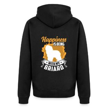 Briard me rend heureux Berger de Brie - Veste à capuche bio Premium Unisexe - noir - Dos - Nico (187cm)