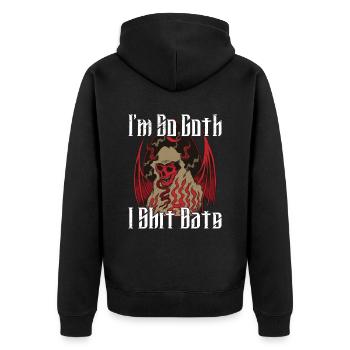 Satan Beelzebub Devil Gothic Pentagram Mystical - Unisex Premium Organic Zip Hoodie - black - Back - Nico (187cm)