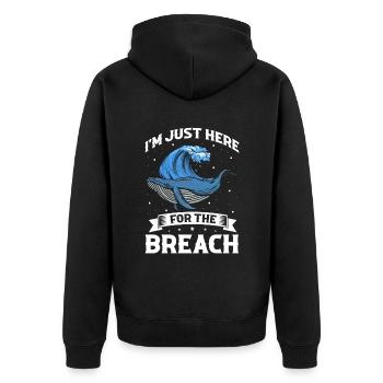 Orca Beobachtung für Buckelwale und Meerwale - Unisex Premium Bio Zip Hoodie - Schwarz - Hinten - Nico (187cm)