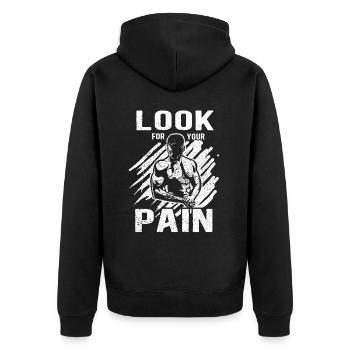 Dumbbell Training Musculation Musculation Musculistes - Veste à capuche bio Premium Unisexe - noir - Dos - Nico (187cm)