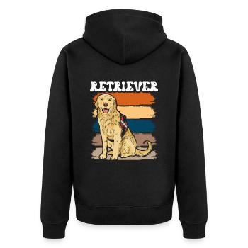 Retriever Service Dog Sayings Retrievers Pet - Unisex Premium Organic Zip Hoodie - black - Back - Nico (187cm)
