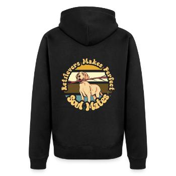 Retrievers are perfect soulmate dog - Unisex Premium Organic Zip Hoodie - black - Back - Nico (187cm)
