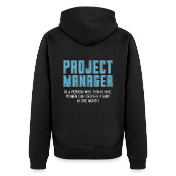 Chef de projet Gestion de projet Chef d’équipe - Veste à capuche bio Premium Unisexe - noir - Dos - Nico (187cm)