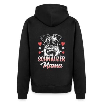 Schnauzer Mama Haustier Sprüche Hund Schnauzers - Unisex Premium Bio Zip Hoodie - Schwarz - Hinten - Nico (187cm)