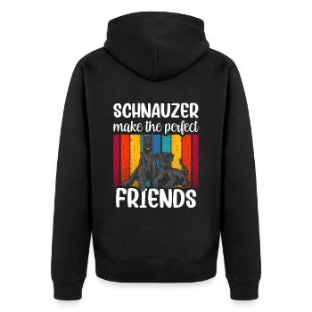 Schnauzer Sind Die Perfekten Besten Freunde Hund - Unisex Premium Bio Zip Hoodie - Schwarz - Hinten - Nico (187cm)