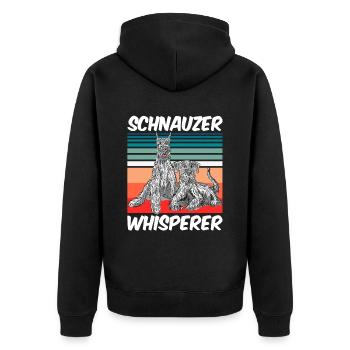 Schnauzer Whispering Dog Schnauzers Pet - Unisex Premium Organic Zip Hoodie - black - Back - Nico (187cm)