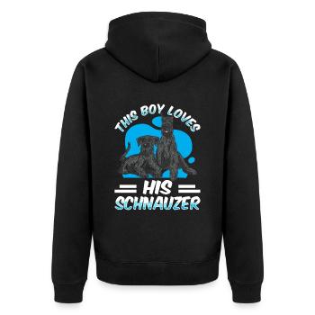 Ce garçon aime ses Schnauzer Schnauzers - Veste à capuche bio Premium Unisexe - noir - Dos - Nico (187cm)