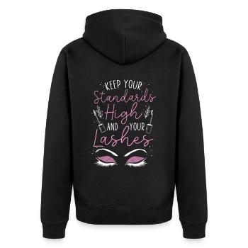 Esthetician Skincare Beautician - Unisex Premium Bio Zip Hoodie - Schwarz - Hinten - Nico (187cm)