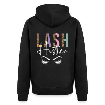 Esthetician Skincare Beautician - Unisex Premium Bio Zip Hoodie - Schwarz - Hinten - Nico (187cm)
