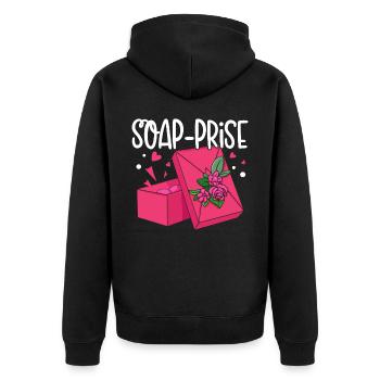 Fabrication de savon, savonnier, savonologue - Veste à capuche bio Premium Unisexe - noir - Dos - Nico (187cm)