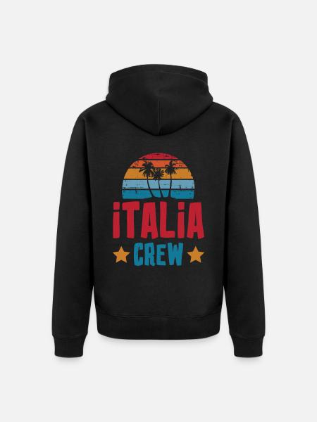 Italia Crew - Unisex Premium Bio Zip Hoodie - Schwarz