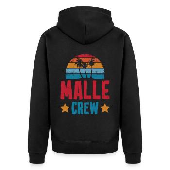 Malle Crew - Unisex Premium Organic Zip Hoodie - black - Back - Nico (187cm)