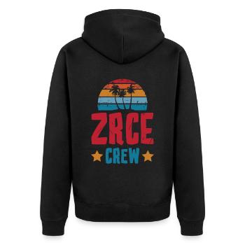 Zrce Crew - Unisex Premium Bio Zip Hoodie - Schwarz - Hinten - Nico (187cm)