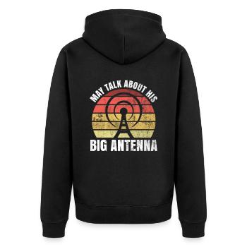 Amateurfunk-amateur-design Für Amateurfunker - Unisex Premium Bio Zip Hoodie - Schwarz - Hinten - Nico (187cm)