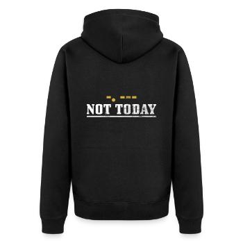 Amateurfunk-morsecode-design Für - Unisex Premium Bio Zip Hoodie - Schwarz - Hinten - Nico (187cm)