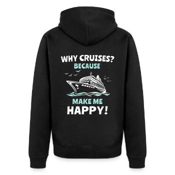 Cruise Family Cruise - Unisex Premium Organic Zip Hoodie - black - Back - Nico (187cm)