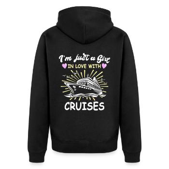 Kreuzfahrt Mädchen - Unisex Premium Bio Zip Hoodie - Schwarz - Hinten - Nico (187cm)
